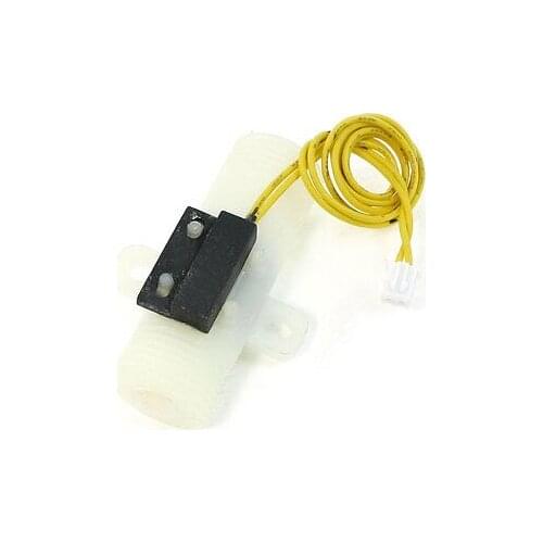 8mm Inner Hole White Plastic Water Flow Switch Flowmeter 100VDC 10W 0.5A