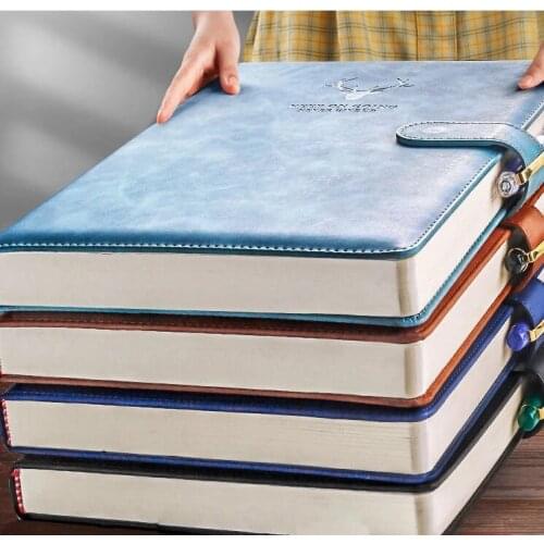 A4 Notebook Ultra-thick Thickened Notepad Business Soft Leather Work Meeting Record Book Office Diary Sketchbook Students Cute