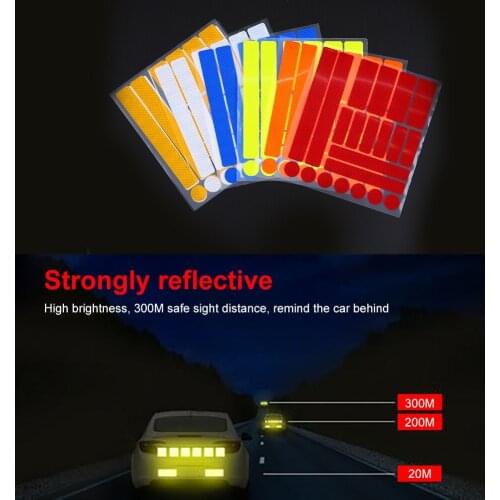 Car Accessories Reflective Tape Reflector Reflectante Moto Reflective Sticker for Bicycle Frame Stickers Auto Decorative Tape