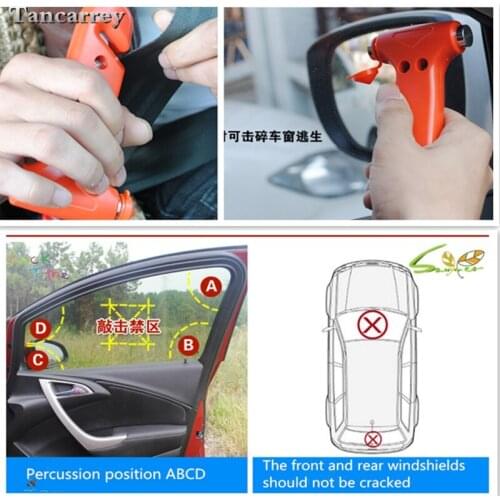 Car stickers safety hammer rescue hammer rescue tools for bmw x5 e53 audi a6 c5 s3 subaru sti honda civic toyota chr Car-styling