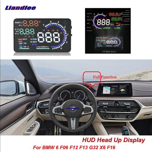 Liandlee Car Head Up Display HUD For BMW 6 F06 F12 F13 G32 X6 F16 2011-2018 HD Projector Screen Overspeed Alert Alarm Detector