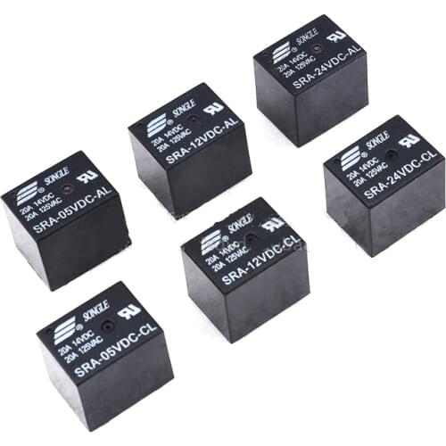 Free shipping 5PCS Power relays SRA-05VDC-CL SRA-12VDC-CL SRA-24VDC-CL 5V 12V 24V 20A 5PIN T74