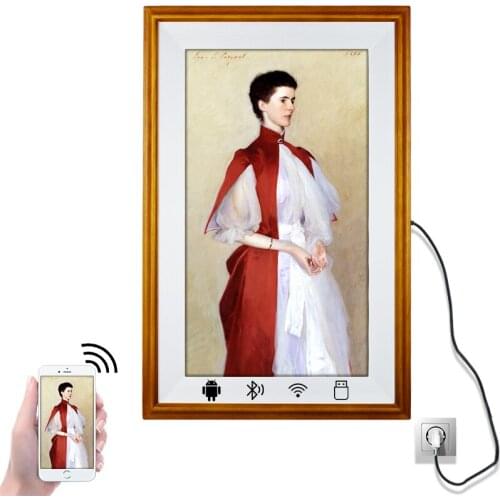 Digital picture frame display video playback digital lcd canvas frame wood wifi frame photo digital