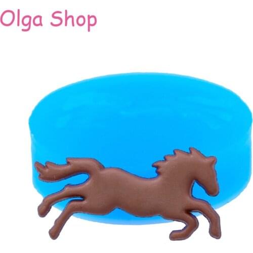 DYL087 30.9mm Galloping Horse Silicone Mold - Farm Animal Mold Sugarcraft, Fondant, Chocolate, Jewelry, Resin, Gum Paste Mold