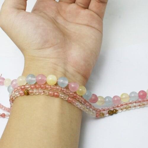 Hot Sale Fashion Natural Dyed Random Mixed Gem Stone Loose Beads 8MM 46pcs/lot Round Beads For DIY Fashion Charms Jewelr