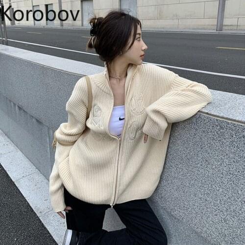 KOROBOV Women's Cardigans With A Zipper
