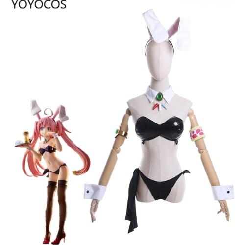 YOYOCOS Milim Nava Cosplay Costumes Anime When I Was Reincarnated It Was Slime The Slime Diaries Halloween Sexy Bunny Girl Dress
