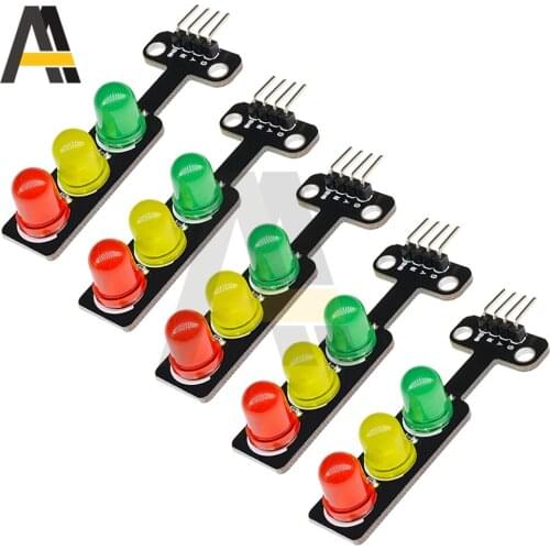 5pcs/lot Mini Traffic Light LED Display Module 5V for Arduino 5mm LED RGB Traffic Light Red Yellow Green