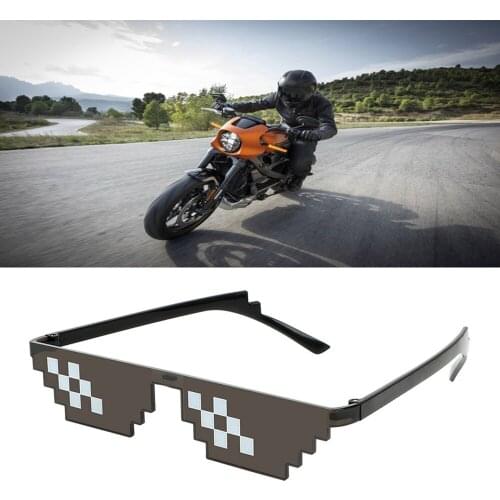 Motocycle Sunglasses Mosaic UV Protection 3/6 Bit MLG Pixelated Sunglasses Motocross Bike Racing Glasses Mosaic Vintage Eyewear