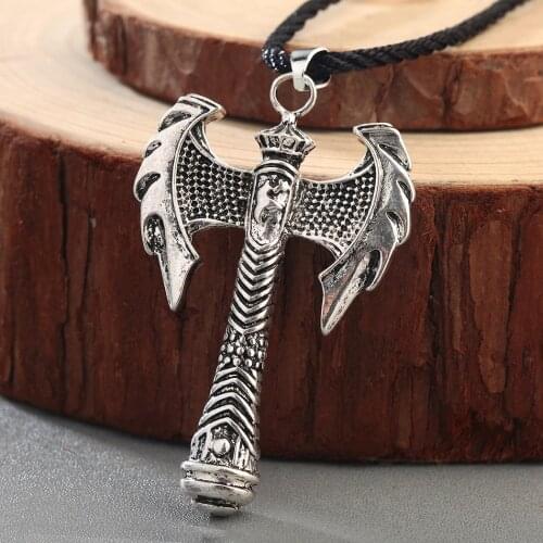 Men Viking Pendant Women Accessories Ancient Greece Viking Axe Weapon Pendant Minos Amulet Men Necklace Collier