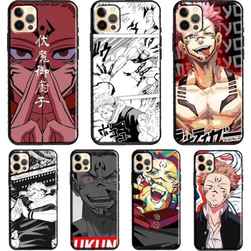 Jujutsu Kaisen Ryomen Sukuna Soft Case For iPhone 12 Pro Max Mini X XR XS Max SE 2020 8 7 Plus 11 Pro Max Phone Cover