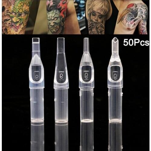 150Pcs/Box Clear Disposable Tattoo Tips Needle Nozzle Plastic Clear Nozzles for R/D/OF/MF