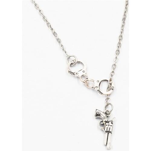 Lariat Style Handcuffs And Gun Necklace Partners In Crime Best Friend Jewelry