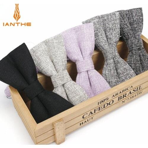 Ianthe Brand New Men Fashion Solid Bowtie Man Wedding Groom Cotton Polyester Butterfly Bow Tie Gravata Vintage Neckwear Necktie
