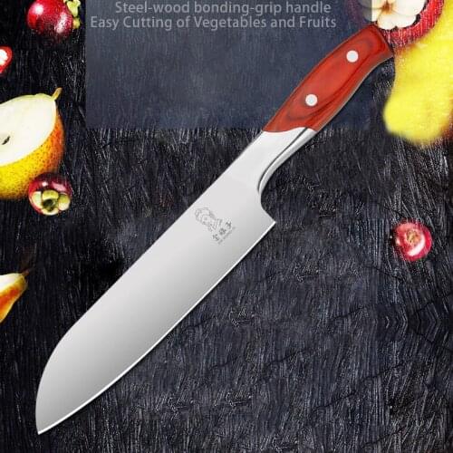 6.5'' Inch Santoku Knives Japanese Cooks Kitchen Knife Rosewood Handle Top Selling Salmon Slicing Chef Kitchen Knife Cleaver