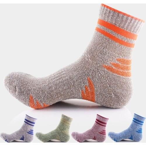 5 Pairs /Pack Wholesale Men Outdoor Sport Pile Socks For Badminton Basketball Climbing Hiking Cotton Socks