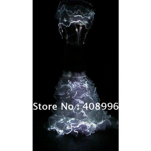 Optical fiber luminous formal attire for evening party/cocktail dress/sexy