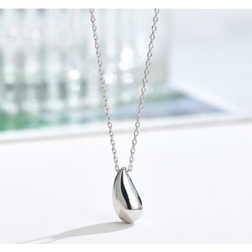 925 Sterling Silver Necklaces Women Fine Jewelry Wedding Accessories Water Drop Pendant Beads Necklace Wholesale