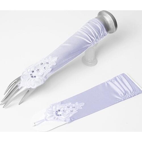 Sexy Women Female Half Finger Satin Seam Sequins Pearl Mittens Fashion Female Lace Sunscreen Driving Fingerless Dress Gloves J41