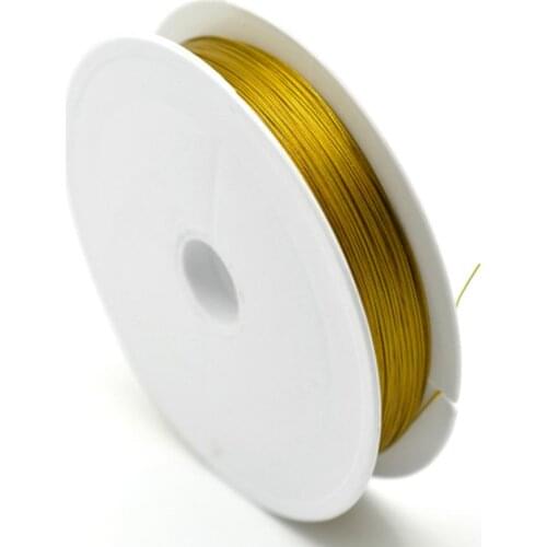 1 Roll (80M) Gold Plated Beading Wire Steel Necklace Jewelry 0.45mm
