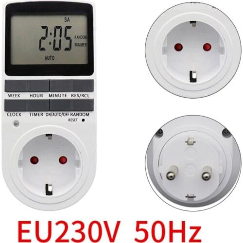 Electronic Digital Timer Switch Kitchen Timer Outlet 230V 110V 7 Day 12/24 Hour Programmable Timing Socket EU AU UK Plug