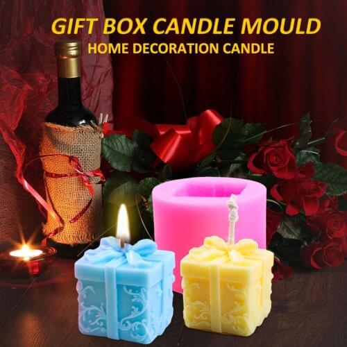 Christmas Gift Box Candle Mould Aroma Candle Gypsum Mold For DIY Soap Silicone Mold Making Home Christmas Tree Party Decor