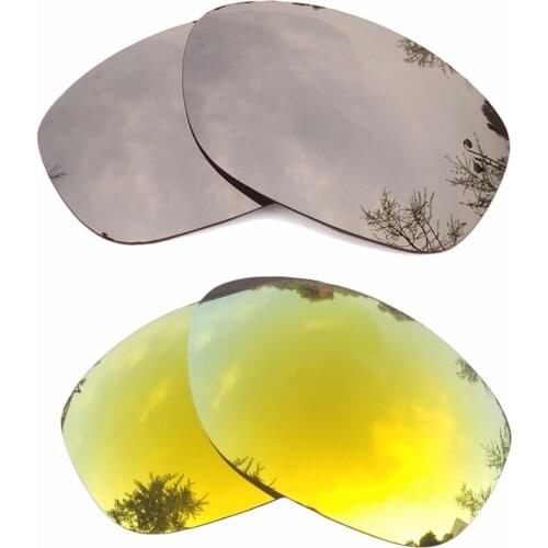 Silver Mirrored & 24K Gold Mirrored Polarized Replacement Lenses for Pit Bull Frame 100% UVA & UVB