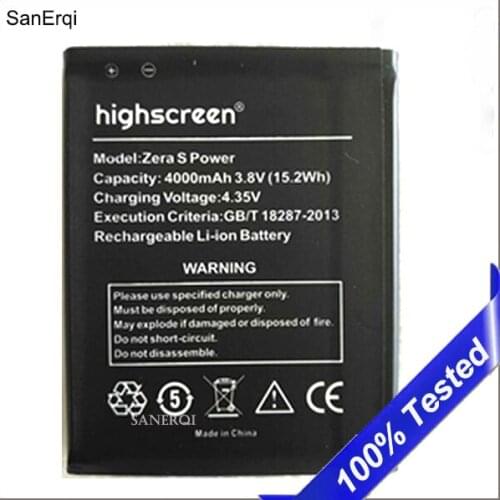 10pcs 4000mAh Zera S Power Battery Replacement Battery for Highscreen Zera S Power Mobile Phone Battery