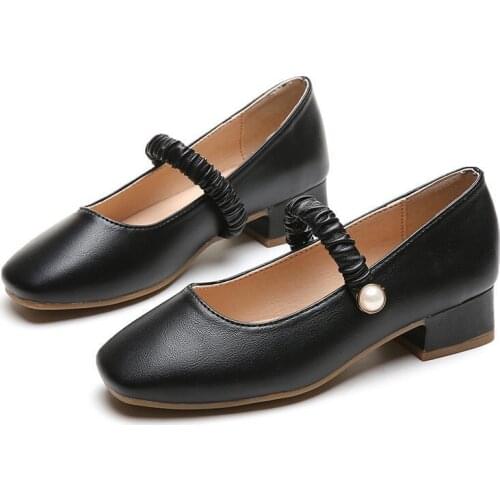 Chunky Heel Mary Jane Shoes for Women 2021 New Lady Square Head Gentle Wind Low Heel Fairy Single Shoes Women A128