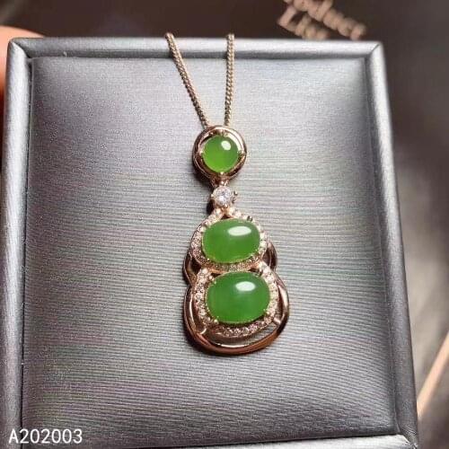 KJJEAXCMY Fine Jewelry 925 Sterling Silver inlaid Natural Jasper Female Pendant Necklace fashion Support Detection