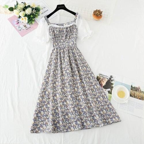 2021 Women Clothing Summer Dress Sexy Slash Neck Off Shouder Vintage Floral Long Dress Vestidos Elegant Chiffon Dresses
