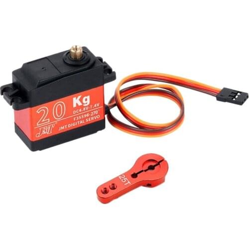 20KG 270 ° RC Metal Servo Gear Digital Servo Waterproof High Torque Vehicle 25T Arm RC Toy