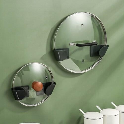 4pcs Storage Rack Pot Lid Kitchen Cookware Organizer Holder Wall Mount Cabinet Hanging