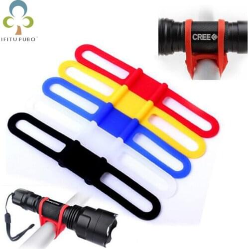 4pcs Cycling Bicycle Bike Elastic Silicone Strap Light Holder Flashlight Bandages Portable Fixing Goods Elastic Tie Rope GYH