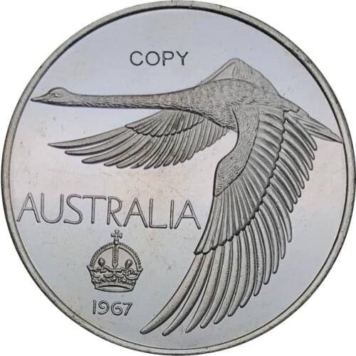 Australia 1967 1 One Dollar Pattern 100 Crown Goose Dollar Brass Silver Plated Copy Coin