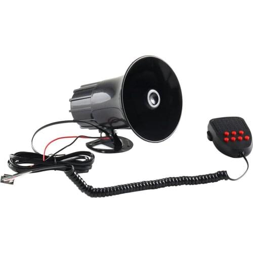 Car Air Siren Horn Air Alarm Warning Loudspeaker Microphone Speaker 7 Sounds for Cars Truck Truck Train RV Boat