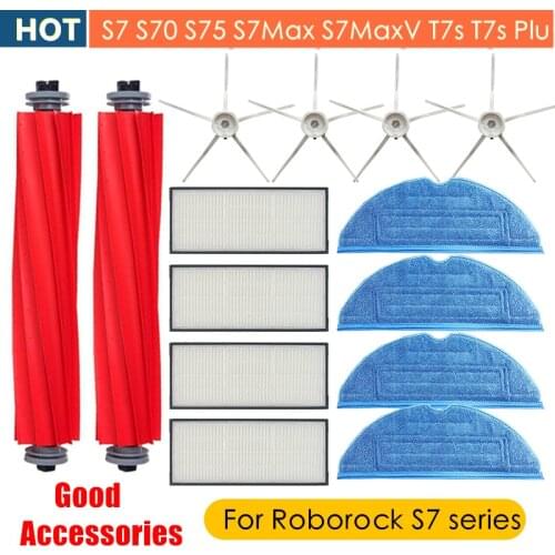 Washable Reusable Mop Cloth filter Hepa brush For Xiaomi Roborock T7 T7plus S7 S7MAX S70 Vacuum Cleaner Pads Robot Vacuum Part