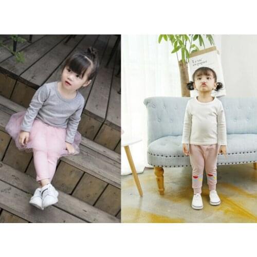 Newborn Infant Kids Baby Long Sleeve Cotton Clothing T-shirt Tops Autumn Spring Pullover Solid Tops