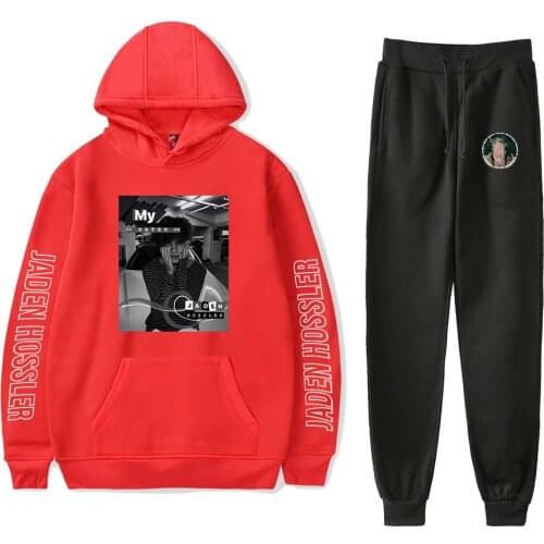 Jaden Hossler Hoodies+Sweatpants Suits Men Sweatshirt+Jogger Pants Women Casual Hoodie Cotton Sets Jaden Hossler Fitness clothes