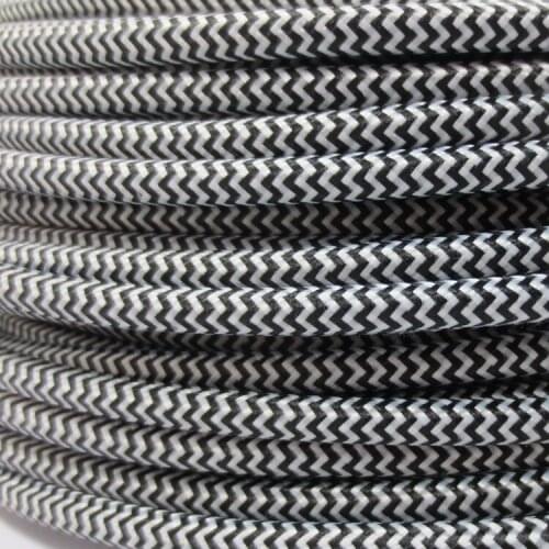 Fantastic textile covered cable black/white stripe zebra pendant light cord lamp decor wire