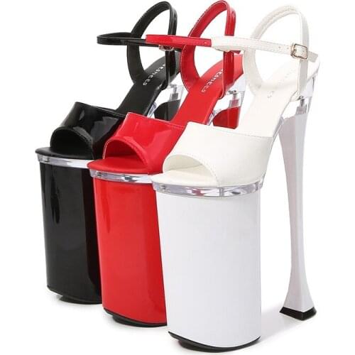 Mclubgirl 2021 New Super High Heels 26cm Model Slippers Womens Work Shoes Show Steel Pipe Dance Shoes Platform Shoes LFD