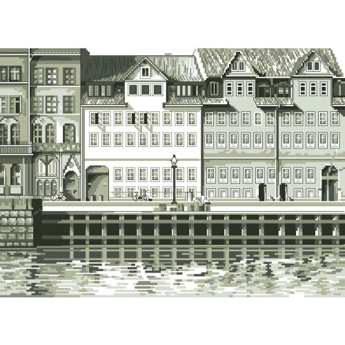Lovely kit 19-20 Cross stitch Handmade 14CT Counted Canvas DIY,Cross-stitch kits,Embroidery -Nostalgic Riverside Street 46-36