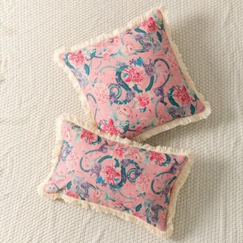 Floral Printed Cushion Cover Coconut Tree Boho Decor Pillow Covers Decorative Home Sofa 45x45cm/30x50cm Tasses Bed Throw Pillows