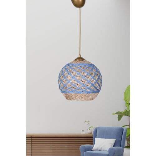 Saint Belisama New Pallina Double Wrapping Jute-Blue Chandelier