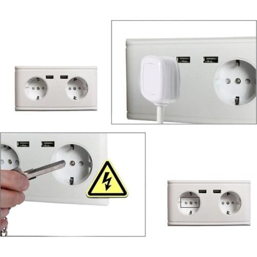 Multifunction 16A Wall Charger Adapter EU Plug Socket Power Outlet Panel Dual USB Port