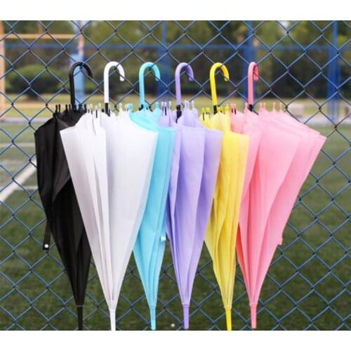 Wedding White Nylon Umbrella Parasol Waterproof Long handle Rainy Umbrellas Hot party wedding decoration favors SN971