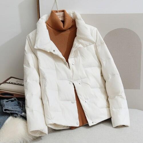 2021 New Women Autumn Casual Style Down Jacket White Duck Down Jackets Winter Warm Coats And Parkas Female Outwear