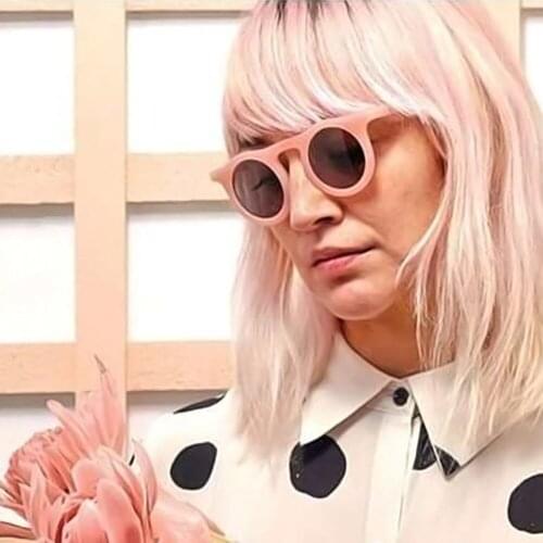 Vintage simple hip hop style sun glasses men brand design retro new 2020 round frame jelly color one piece simple eyeglasses