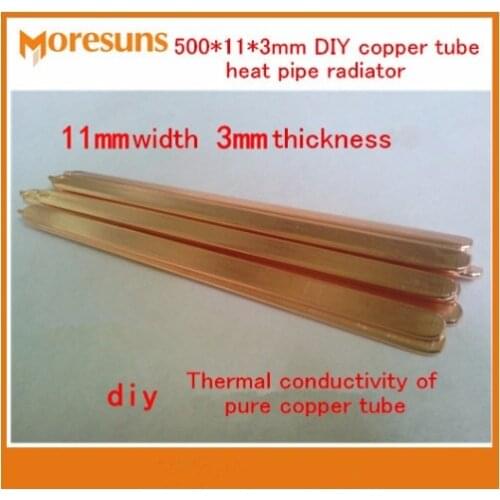Free Ship 5pcs 500*11*3mm DIY Sintered heat pipe/copper tube heat pipe radiator/Thermal conductivity of pure copper tube