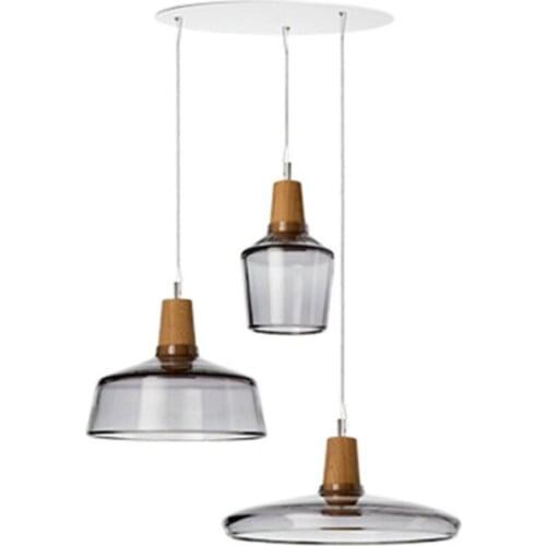 Vintage Loft Glass Wood E14 Pendant Light For Dining Room Bar Living Room Deco Suspension Lamps 80-265v 1499